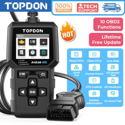 TOPDON Code Reader OBD2 Scanner Automotive Diagnostic Tool Check Engine Fault