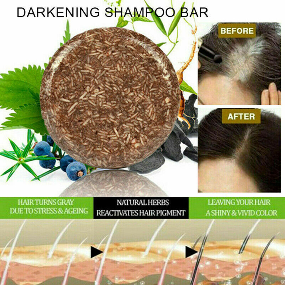 Organic Grey Reverse Shampoo Bar Hair Darkening Shampoo Soap Hair