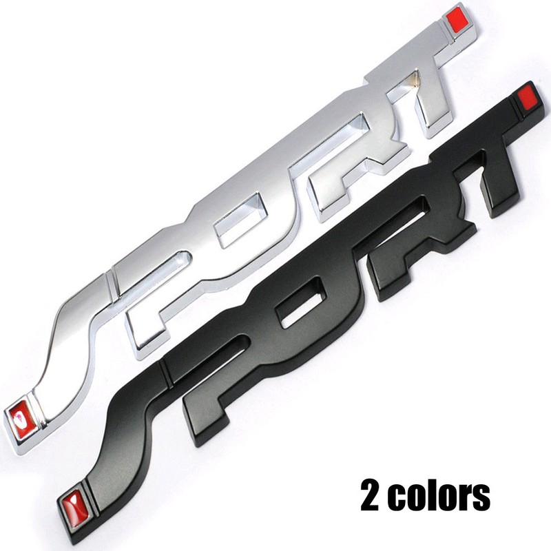 Sliver Fashion SPORT Emblem Trunk Fender Badge Sticker Car 3D Logo Stickers