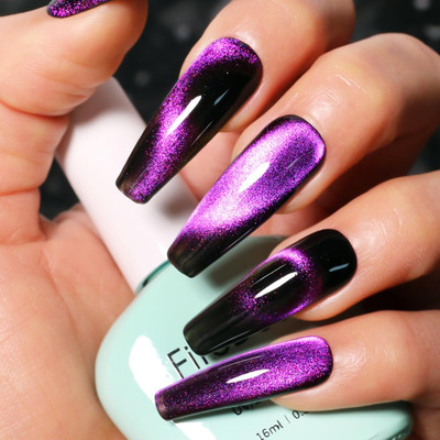 9D Cat Eye Gel Nail Polish 16Ml Galaxy Deep Purple Chameleon Gel Polish LED/UV S