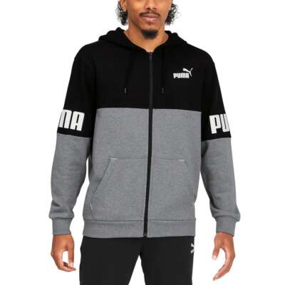 

Puma Power Colorblock FullZip Hoodie Tr Us Mens Size  Повседневная верхняя одежда 670496, Grey