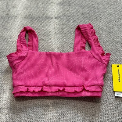 ELEVEN Venus Williams Divine Ruffle Swim Bikini Top XS NWT $88 Pink Floral Gift