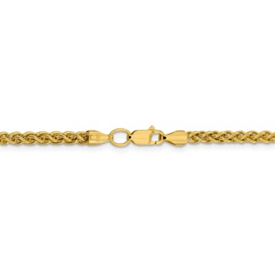 Pre-owned Superdealsforeverything Real 14kt Yellow Gold 16 Inch 3.45mm Semi-solid Wheat With Lobster Clasp Chain