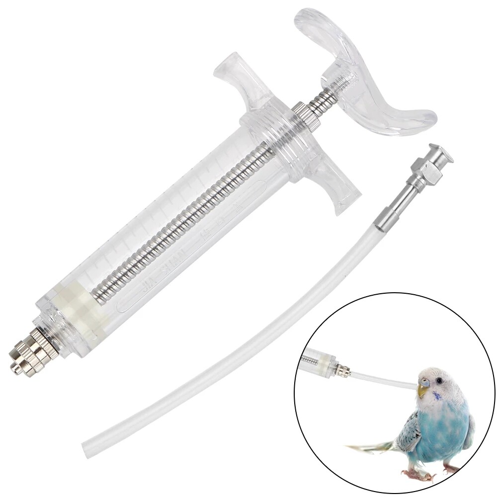Birds Parrot Feeding Syringe Manual Rearing Gavage Curved