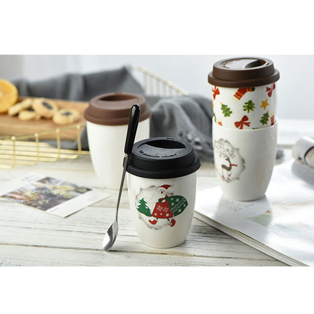 1 Pc Ceramics Mug No Handle Coffee Mug with Silicone Lid ...