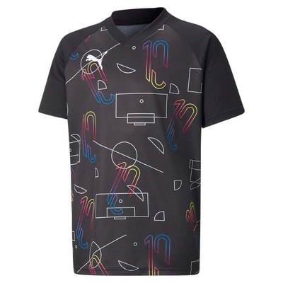 

Puma Nmj Thrill V Neck Short Sleeve Soccer Jersey Youth Boys Black 605671-01, Черный, Puma Nmj Thrill V Neck Short Sleeve Soccer Jersey Youth