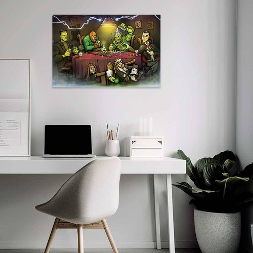 Monsters Playing Poker by Big Chris Poster - 36" x 24