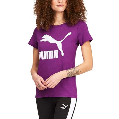 

Puma 531865-17 Womens Classics Logo Crew Neck Short Sleeve Casual - Пурпурный, Фиолетовый