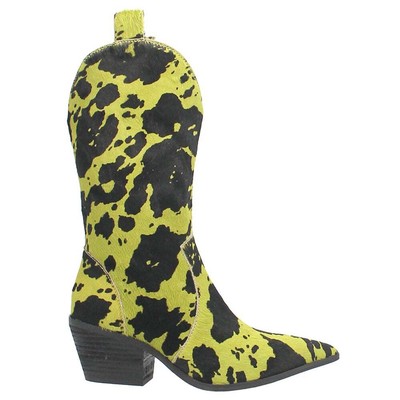 

Dingo Live A Leather Cow Printed Snip Toe Женские зеленые повседневные ботинки DI1, Зеленый, Dingo Live A Leather Cow Printed Snip Toe Cowboy