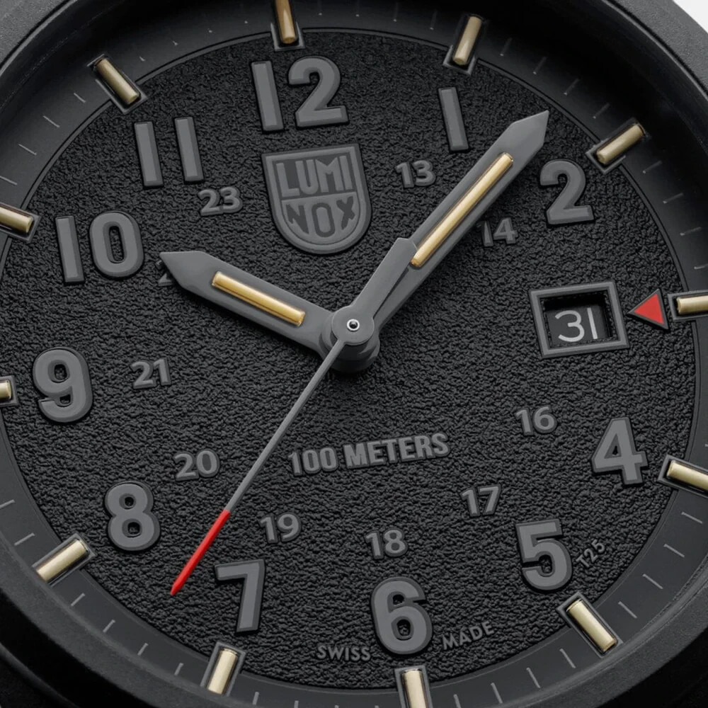 Pre-owned Luminox Atacama Field Black Dial Rubber Band Watch Xl.1961 43mm Sapphire Glass