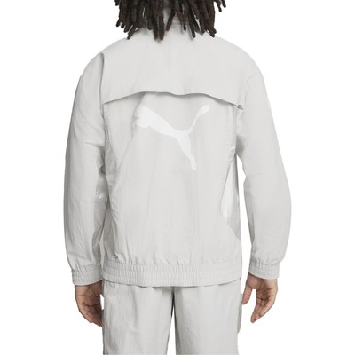 Pre-owned Puma X Pleasures Cellerator Track Jacket Mens Grey Casual Athletic Outerwear 62 In Gray
