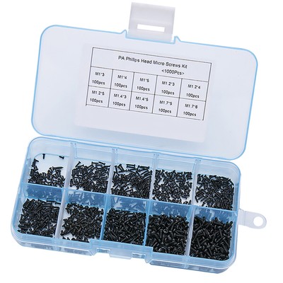  1000 Pcs Small Screws Assortment Electronic Kits Self Tapping