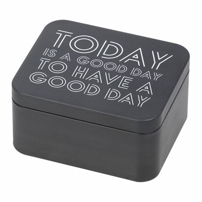 Birkmann Geschenkbox Good Day Blechdose Geschenkdose Weißblech Grau 12x10x6cm