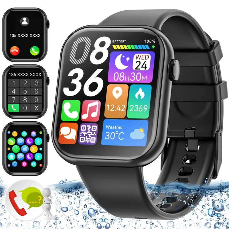 Smart Watch IP67 Waterproof 1.85 Inch Smart Watch Black 375553256700