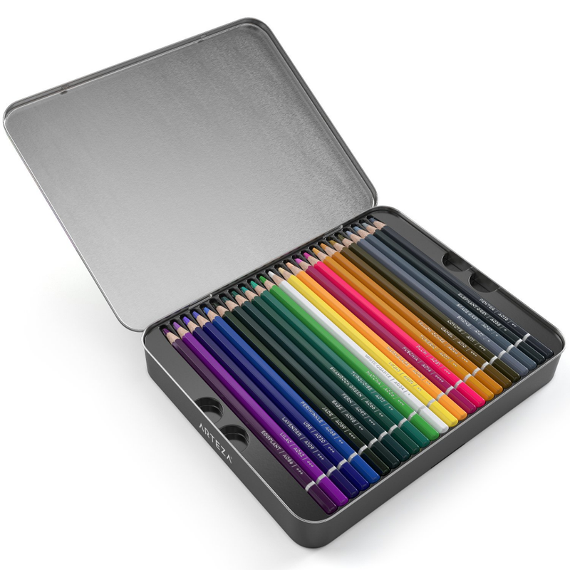 ARTEZA Professional Watercolor Pencils, Set of 72, Multi Colored Art Drawing in