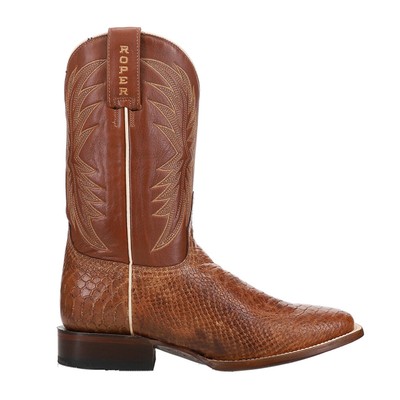 Roper Diesel Embossed Python Animal Print Square Cowboy  Mens Brown Casual Boots