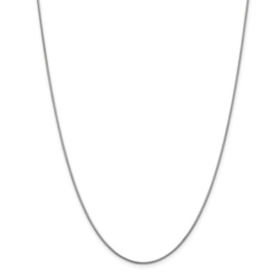 Pre-owned Superdealsforeverything Real 14kt White Gold 1mm Round Snake Chain; 18 Inch; Lobster Clasp