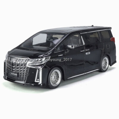 1:18 Alphard MPV Model Car Diecast Toy Cars Gifts for Boys Light Sound Black