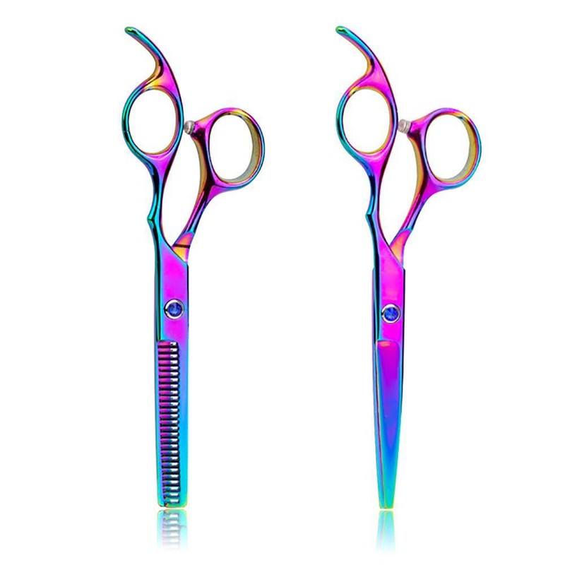 Rainbow Professional Hair Cutting Scissors Shears Thinning ...