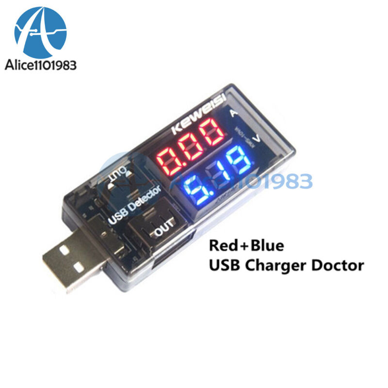 Usb Voltage Current Meter Digital Led Display Voltmeter Ammeter Detector Tester