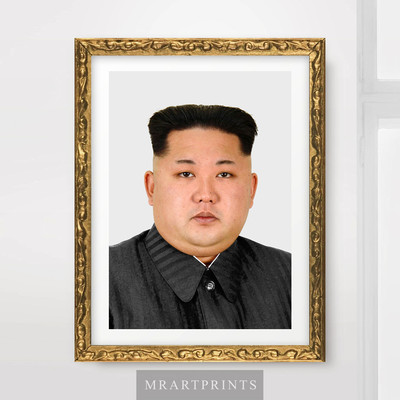 KIM JONG UN NORTH KOREA PORTRAIT Art Print Poster Korean Leader Juche Picture
