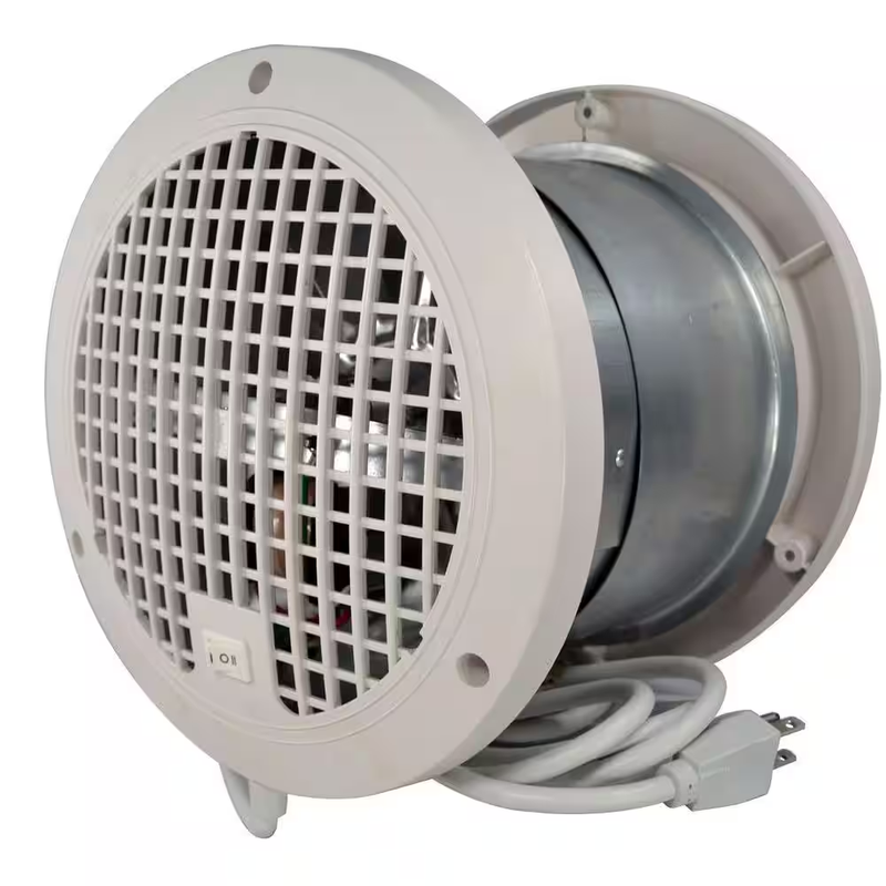 Exhaust Fan 7-5/8 in. Through Wall Wood Pellet Stove Room Air Vent Heat Transfer
