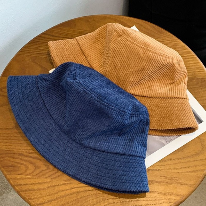 Corduroy Faux Fur Warm Fisherman Cap Soft Casual Hat