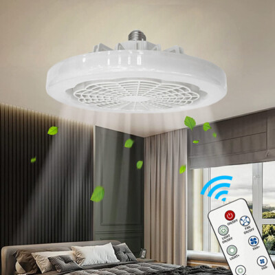 E27 Adjustable Modern Led Ceiling Fan with Light Bedroom Living Room Fan Lamp~