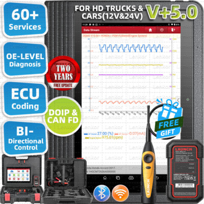 2024 LAUNCH X431 PRO3S+ V+ 5.0 Car Diagnostic Scan K0y Coding Bidirectional TPMS