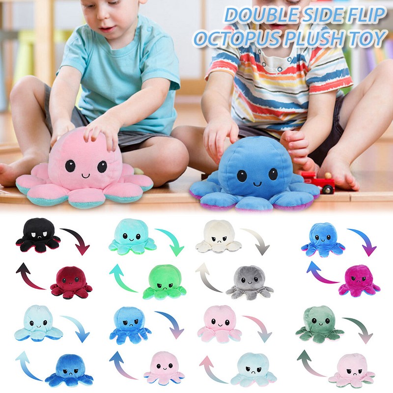 Octopus Plüschtier Doppelseitiges Kuscheltier Stimmung Mood TikTok Puppe Doll 🥇