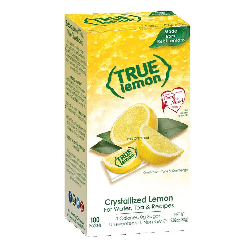 (100 Packets) True Lemon Sugar Free, Caffeine Free Powdered 
