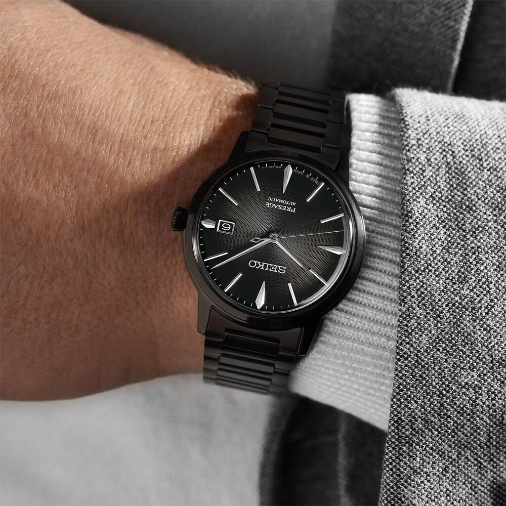 Pre-owned Seiko Presage Srpj15j1 Cocktail Black Velvet Automatic Analog Men's Dress Watch
