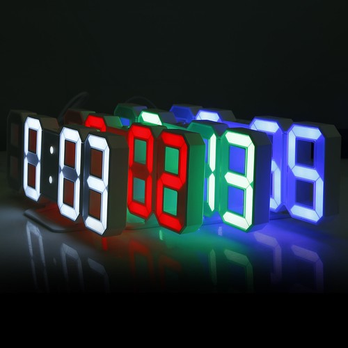 Famirosa 3D LED Digital Alarm Clock w/ Snooze Function 24 / 12 Dual Time Modes