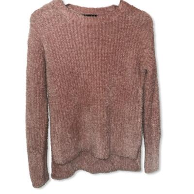 Ellen Tracy Fuzzy Pink Sweater Size Small