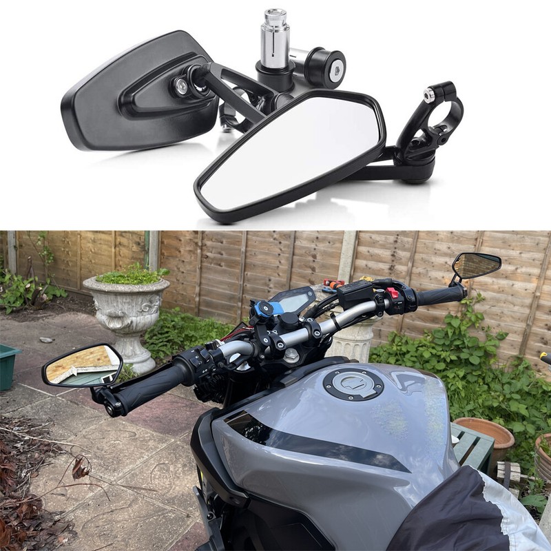 Motorcycle Sportbike 7/8" Handle Bar End Mirrors For Honda Yamaha MT 07