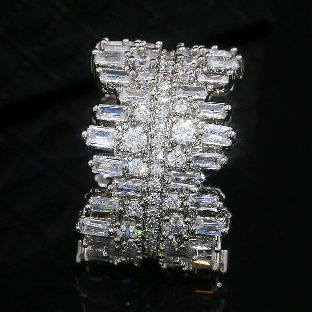 Sunshine Women Jewelry Silver Plated Ring Sz6-10 Simulated glass