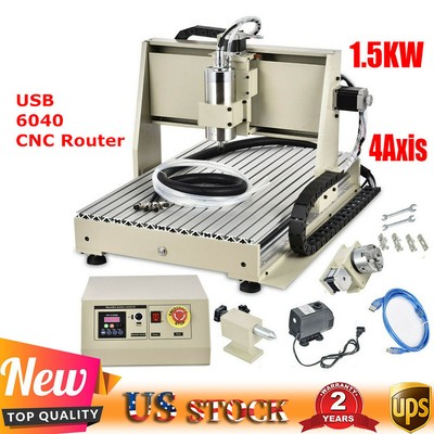 USB 4 Axis CNC 6040Z Router Engraver Woodworking Metal Engraving Machine 1.5KW