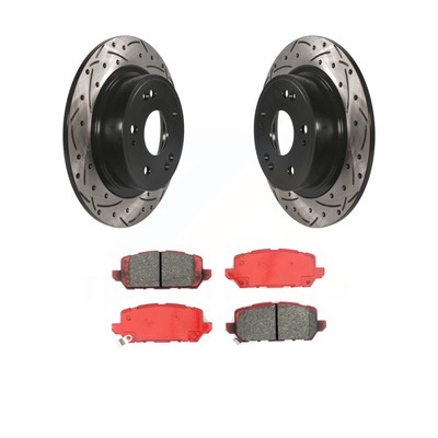 KDS Rear Drilled Slot Brake Rotors Semi-Metallic Pad for 2016-2021 Honda HR-V