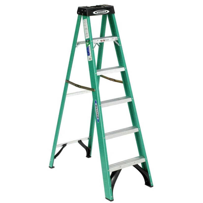 6 Ft. Fiberglass Step Ladder (10 Ft. Reach Height) with 225 