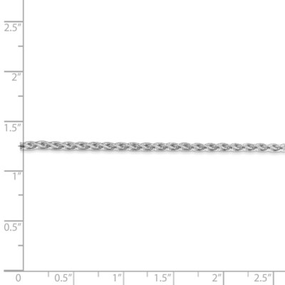 Pre-owned Superdealsforeverything Real 14kt White Gold 2.25mm Parisian Wheat Chain Bracelet; 7 Inch; Lobster Clasp