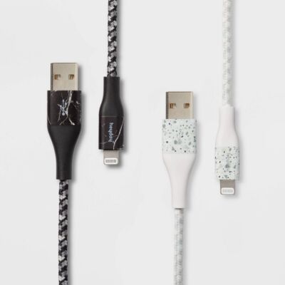 6 USB-Кабель с оплеткой 2pk - Мрамор эпохи расцвета/Терраццо