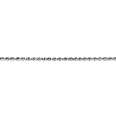 Pre-owned Superdealsforeverything Real 14kt White Gold 8 Inch 2mm Diamond-cut Quadruple Rope Lobster Clasp Chain