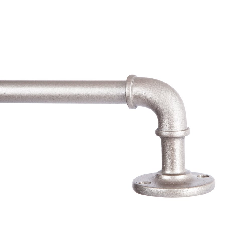Rust-resistant Wrap, Single Curtain Rod, 28-48", Brushed Nic
