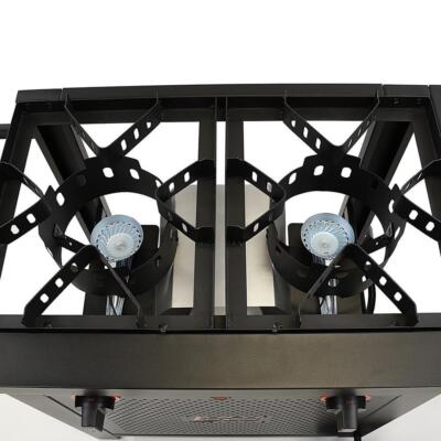 Loco 15 Qt Double Burner Outdoor Propane 3- Basket Deep Fryer Cart Steel Cooker