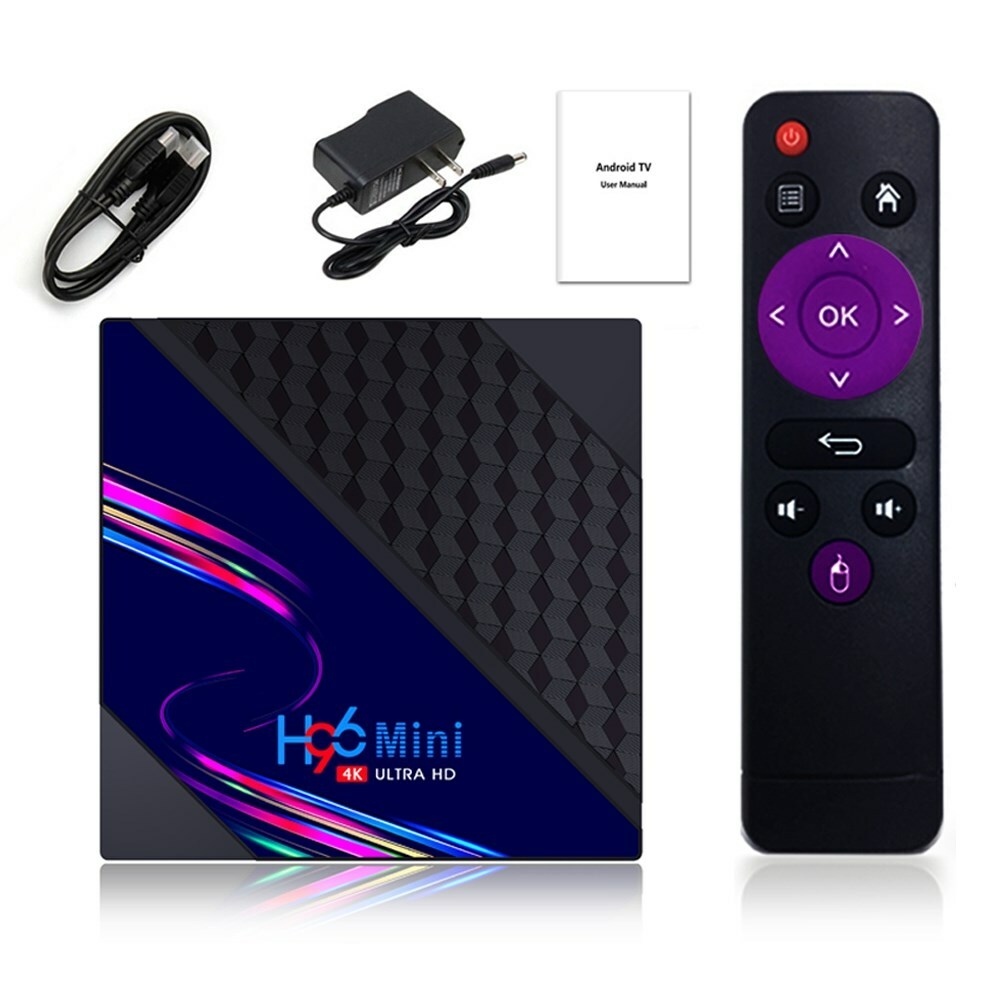H96 Mini V8 Android 10.0 Rk3328A Smart Box Quad Core 4K 2.4G