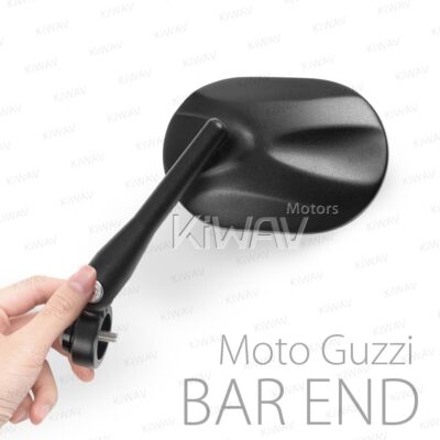 Bar end mirrors STARK oval black fits Moto Guzzi threaded stock handlebar ε