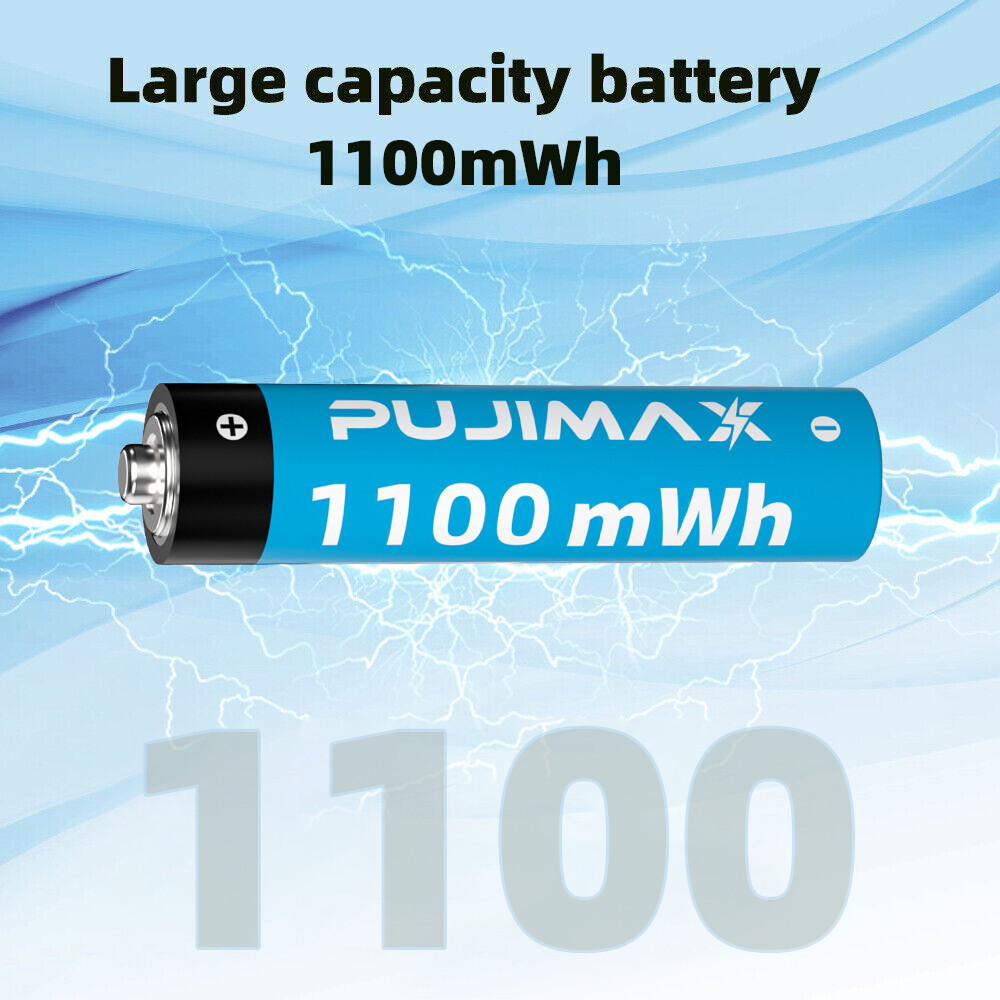 NEW 1.5V AA Li-ion Lithium ion Rechargeable Batteries 3400mwh With Case Box Lot