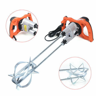 Electric Double Agitators Concrete Cement Mixer Grout Mud Mortar Stirrer 1800W 