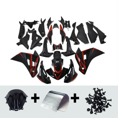 ABS Plastic Fairings Kit for Honda 2011 2012 13 2014 CBR250R Black Red Bodywork 