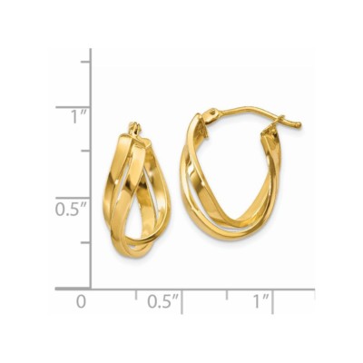 Pre-owned Superdealsforeverything Real 14kt Yellow Gold Twisted Hoop Earrings